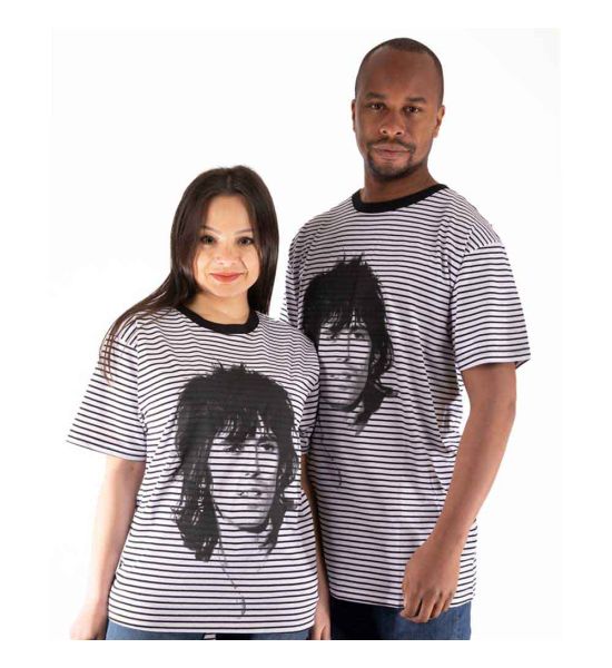 The Rolling Stones: Keith (Striped) - Black & White T-Shirt