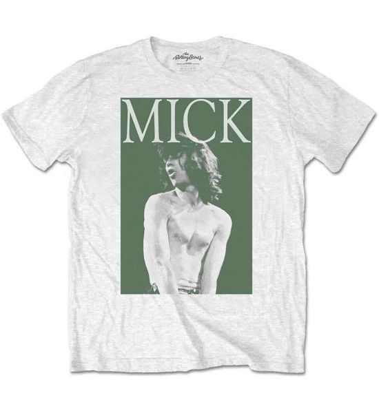 The Rolling Stones: Mick Photo Version 2 - White T-Shirt