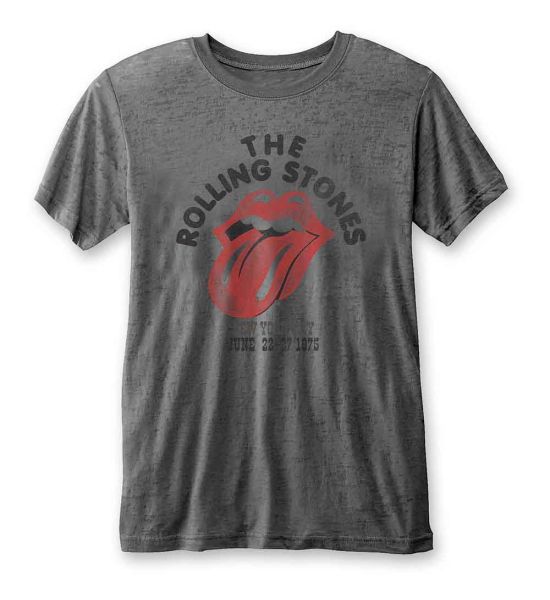 The Rolling Stones: New York City 75 (Burnout) - Charcoal Grey T-Shirt