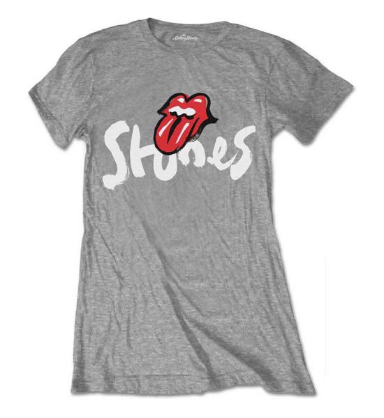 The Rolling Stones: No Filter Brush Strokes - Ladies Grey T-Shirt