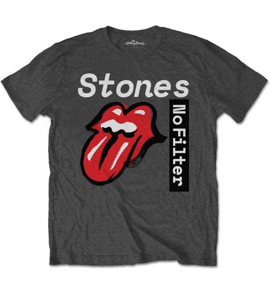 The Rolling Stones: No Filter Text - Charcoal Grey T-Shirt