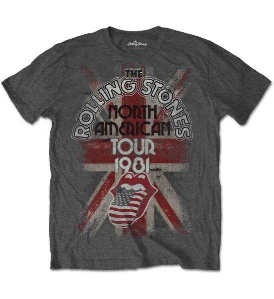 The Rolling Stones: North American Tour 1981 - Charcoal Grey T-Shirt