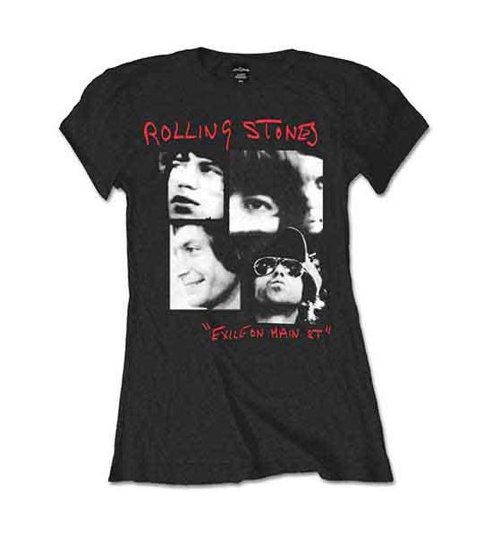 The Rolling Stones: Photo Exile - Ladies Black T-Shirt