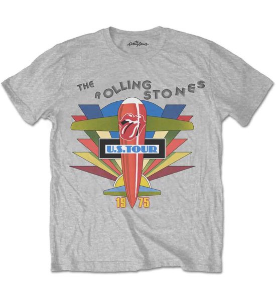 The Rolling Stones: Retro US Tour 1975 - Grey T-Shirt