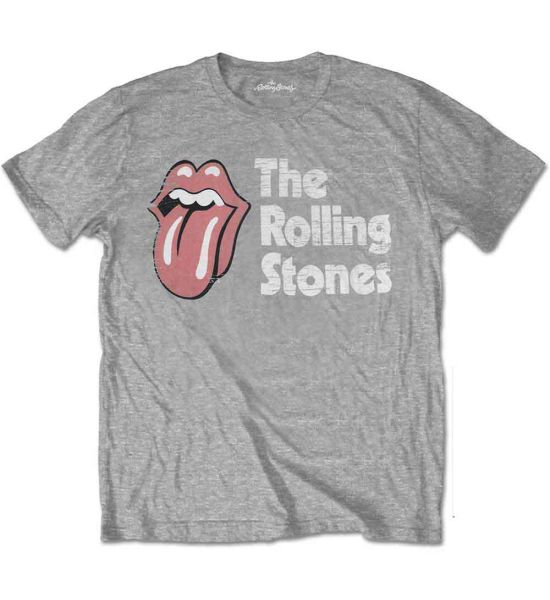 The Rolling Stones: Scratched Logo - Grey T-Shirt