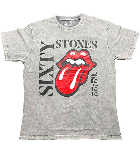 The Rolling Stones: Sixty Vertical (Overbleached Dye Wash) - Grey T-Shirt