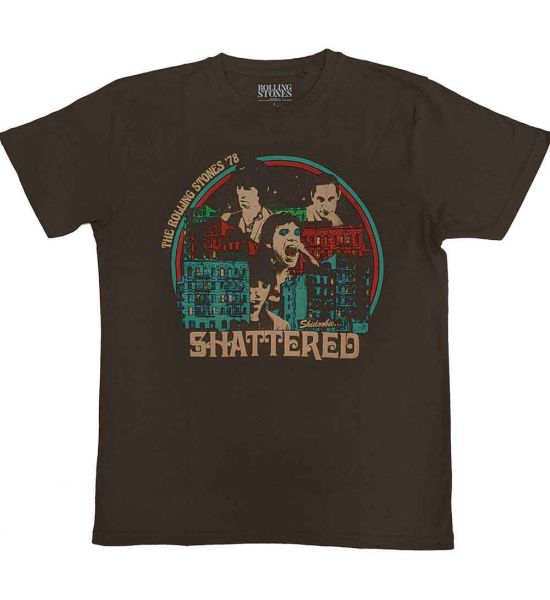 The Rolling Stones: Some Girls Shattered - Brown T-Shirt