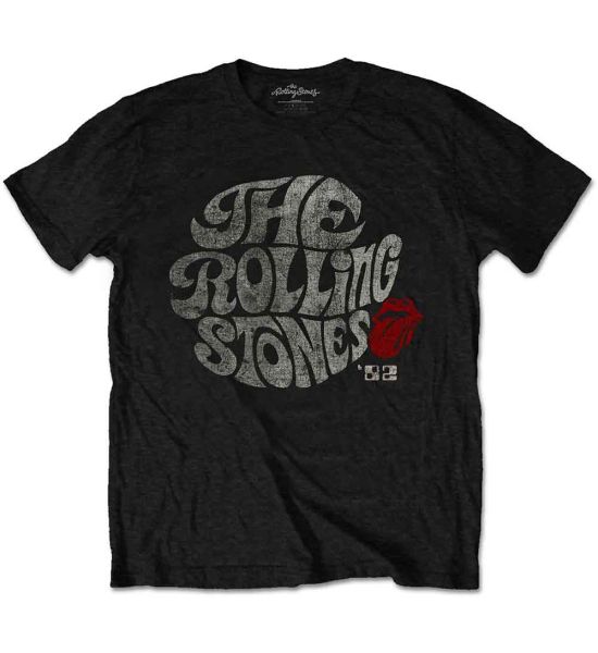 The Rolling Stones: Swirl Logo '82 (Eco Friendly) - Black T-Shirt