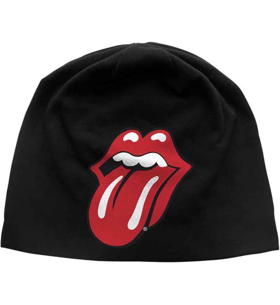 The Rolling Stones: Tongue (Discharge Print) - Black Beanie Hat Preorder