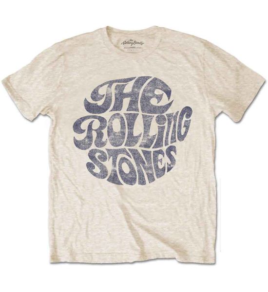 The Rolling Stones: Vintage 1970s Logo - Sand T-Shirt