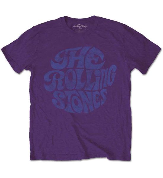 The Rolling Stones: Vintage 70s Logo - Purple T-Shirt