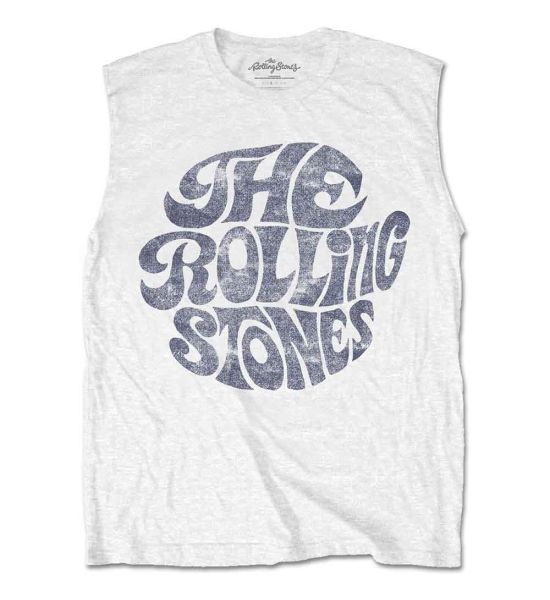 The Rolling Stones: Vintage 70s Logo - White T-Shirt