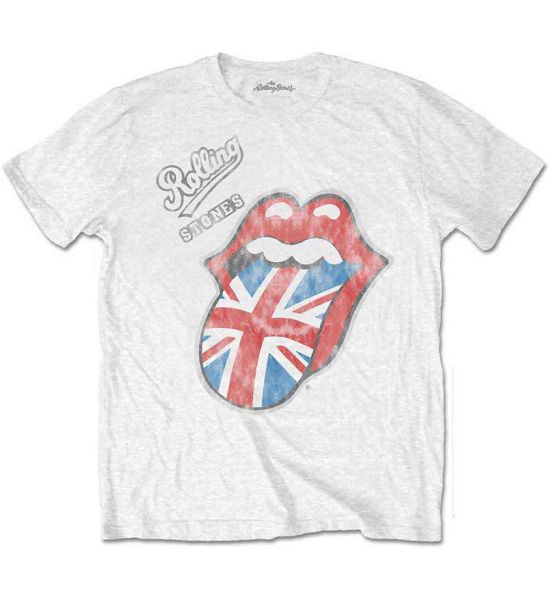 The Rolling Stones: Vintage British Tongue (Extreme Soft Hand Inks) - White T-Shirt