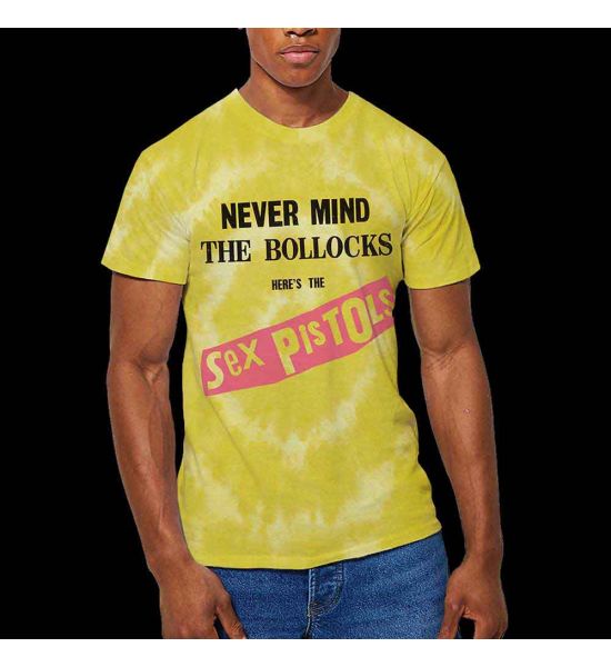 The Sex Pistols: Never Mind the B…locks Original Album (Dip Dye, Dye Wash) - Yellow T-Shirt