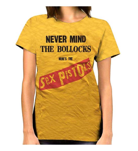 The Sex Pistols: Never Mind the Bollocks Original Album - Ladies Yellow T-Shirt