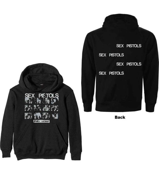 The Sex Pistols: Pretty Vacant (Back Print) - Black Pullover Hoodie