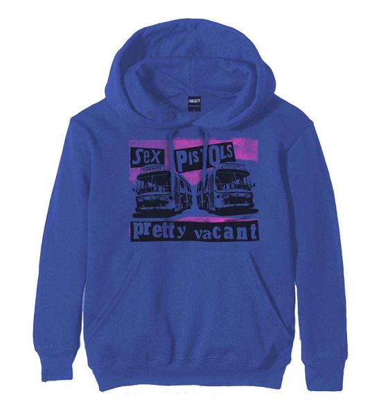 The Sex Pistols: Pretty Vacant Coaches - Blue Pullover Hoodie