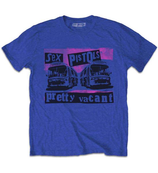 The Sex Pistols: Pretty Vacant Coaches - Royal Blue T-Shirt