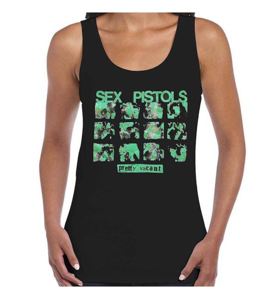 The Sex Pistols: Pretty Vacant (Tank) - Ladies Black T-Shirt