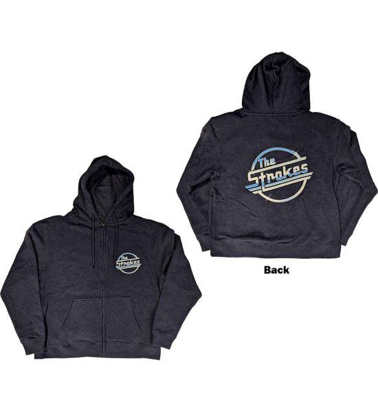 The Strokes: OG Magna (Back Print) - Navy Blue Zip-up Hoodie