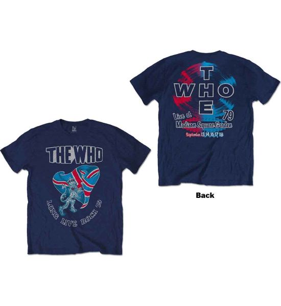 The Who: Long Live Rock '79 (Back Print) - Navy Blue T-Shirt