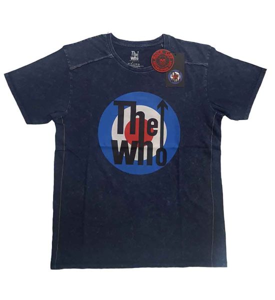 The Who: Target Logo (Snow Wash, Dye Wash) - Navy Blue T-Shirt