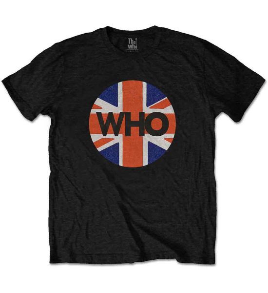 The Who: Union Jack Circle - Black T-Shirt