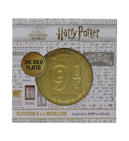 Harry Potter: 24K Gold Plated Limited Edition Platform 9 3/4 Medallion