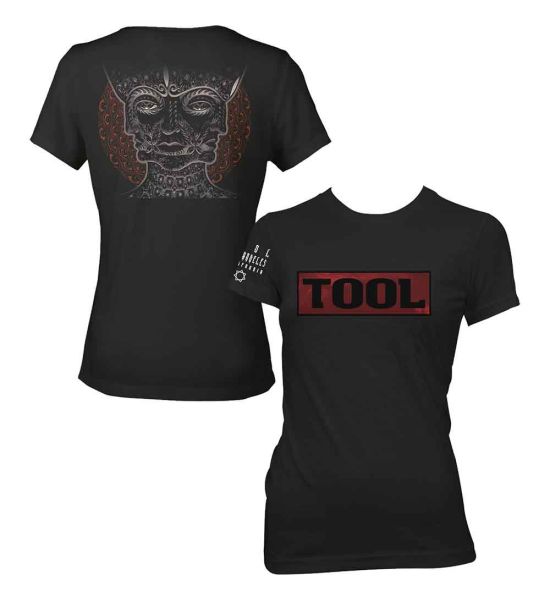 Tool: Shaded Box (Back Print, Sleeve Print) - Ladies Black T-Shirt