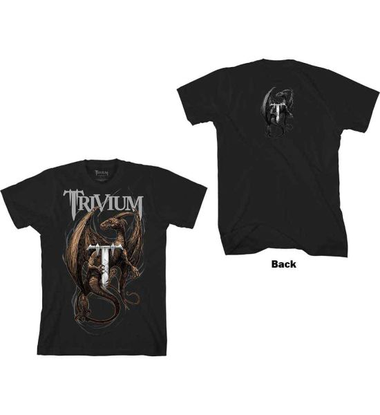 Trivium: Perched Dragon (Back Print) - Black T-Shirt