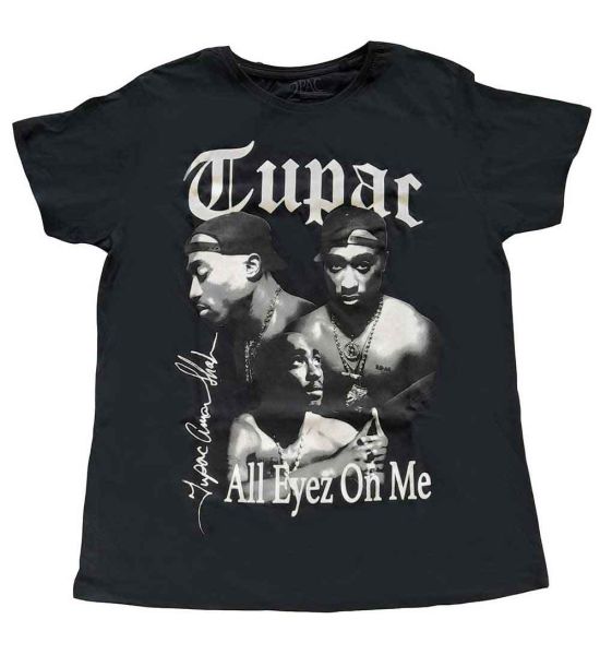 Tupac: All Eyez B&W - Ladies Black T-Shirt