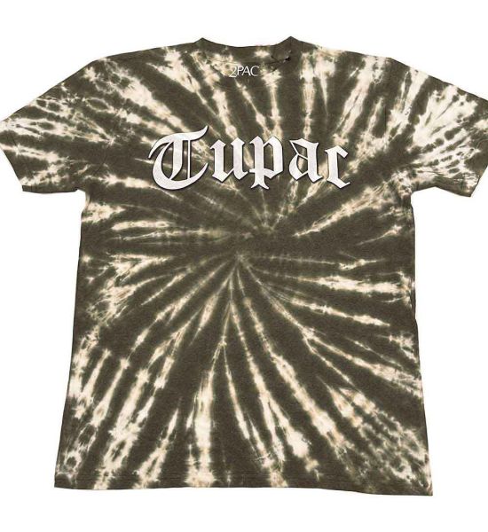 Tupac: Gothic Logo (Dye Wash) - Green T-Shirt