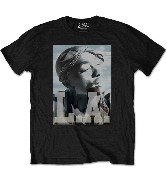 Tupac: LA Skyline - Black T-Shirt