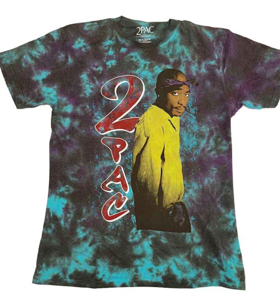 Tupac: Vintage Tupac (Dye Wash) - Blue T-Shirt