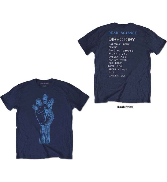 TV On The Radio: Brushstroke Hand (Back Print) - Navy Blue T-Shirt