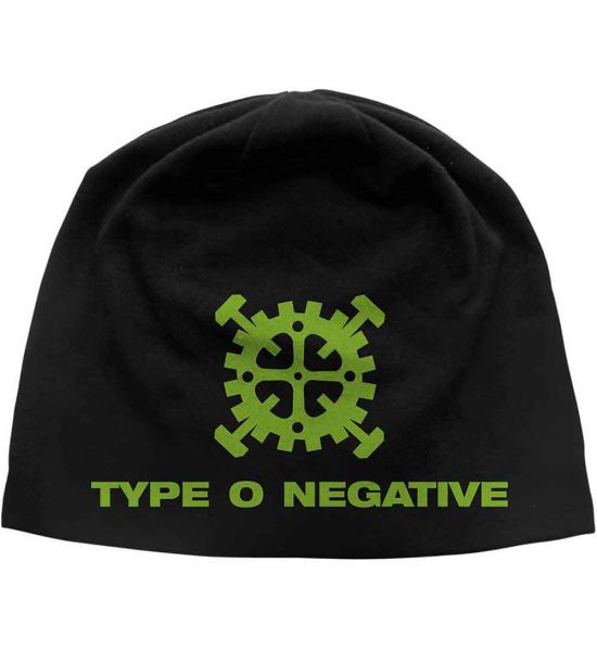 Type O Negative: Gear Logo JD Print (Discharge Print) - Black Beanie Hat Preorder