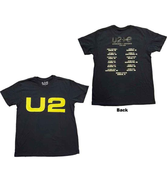 U2: Logo 2018 (Back Print) - Black T-Shirt