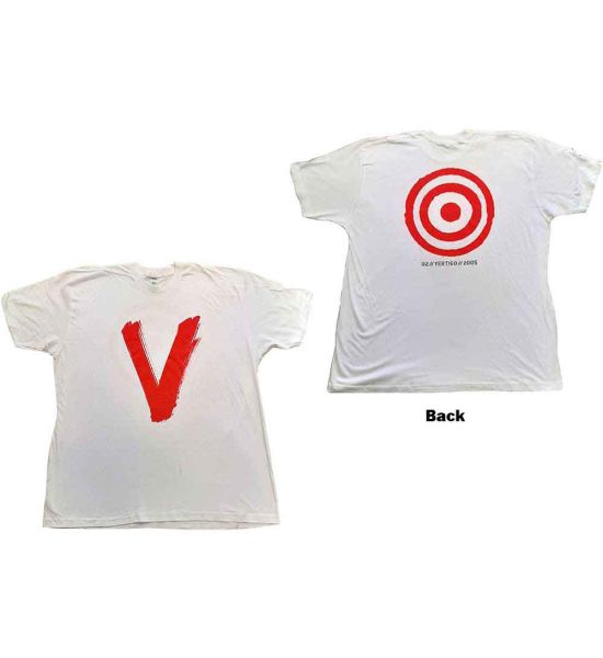 U2: U2 Vertigo Tour 2005 Red V (Back Print) - White T-Shirt