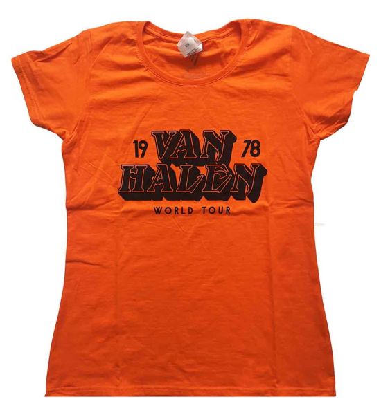 Van Halen: World Tour '78 - Orange Ladies T-Shirt