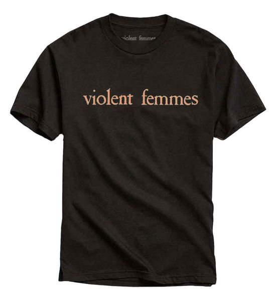 Violent Femmes: Salmon Pink Vintage Logo - Black T-Shirt