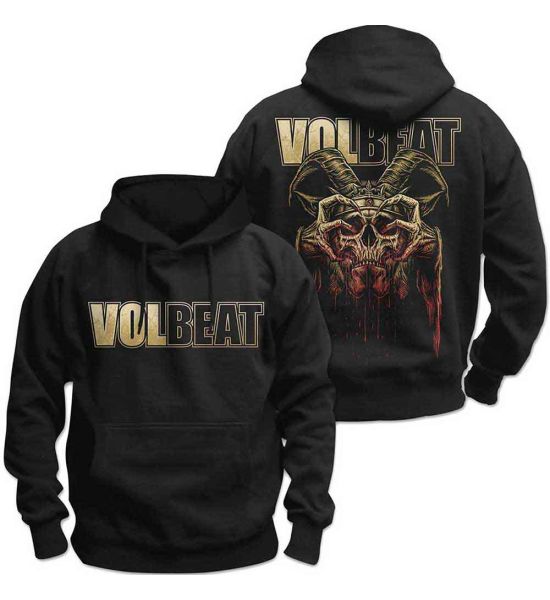 Volbeat: Bleeding Crown Skull (Back Print) - Black Pullover Hoodie