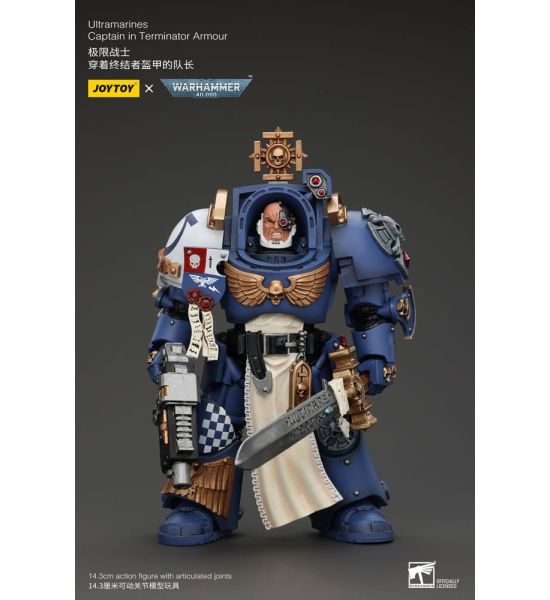 Warhammer 40k: Ultramarines Captain In Terminator Armour Action Figure 1/18 (14cm) Preorder