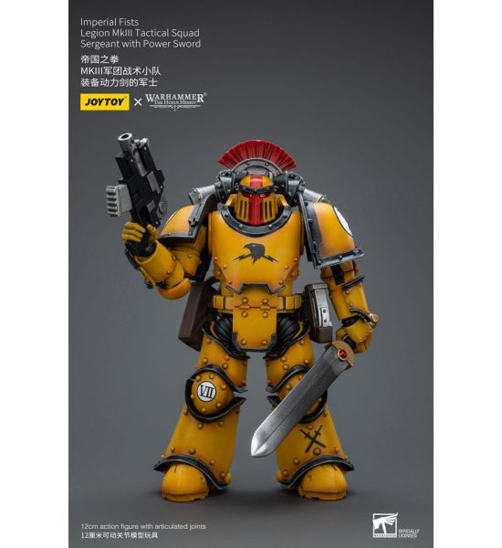 Warhammer: JoyToy Figure - Imperial Fists Legion MkIII Tactical Squad Sergeant with Power Sword (1/18 scale) (12cm) Preorder