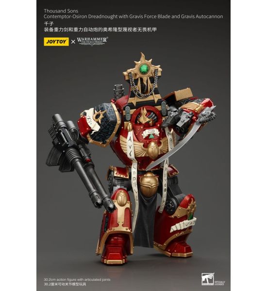 Warhammer: Thousand Sons Contemptor-Osiron Dreadnought with Gravis Force Blade And Gravis Autocannon Action Figure (30cm) Preorder