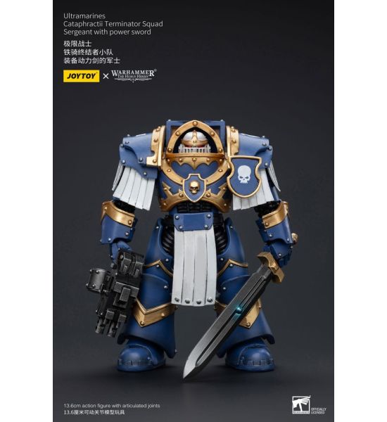 Warhammer: Ultramarines Cataphractii Terminator Squad Sergeant with Power Sword 1/18 Action Figure (14cm) Preorder