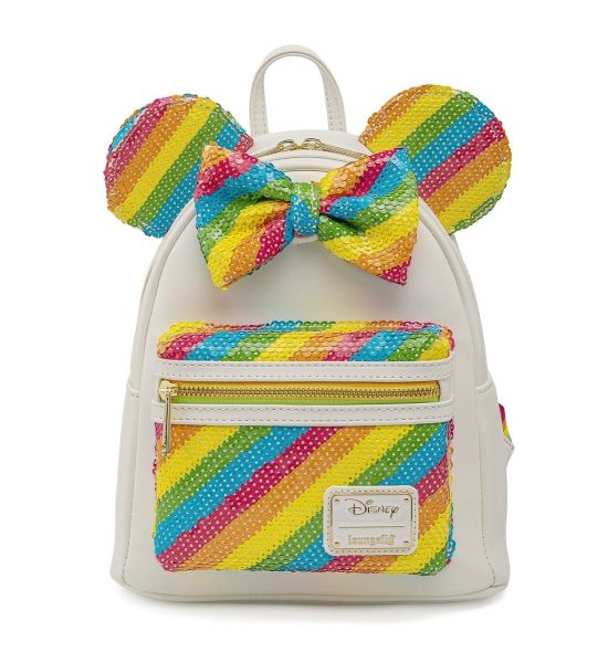 Loungefly Minnie Mouse: Sequin Rainbow Mini Backpack