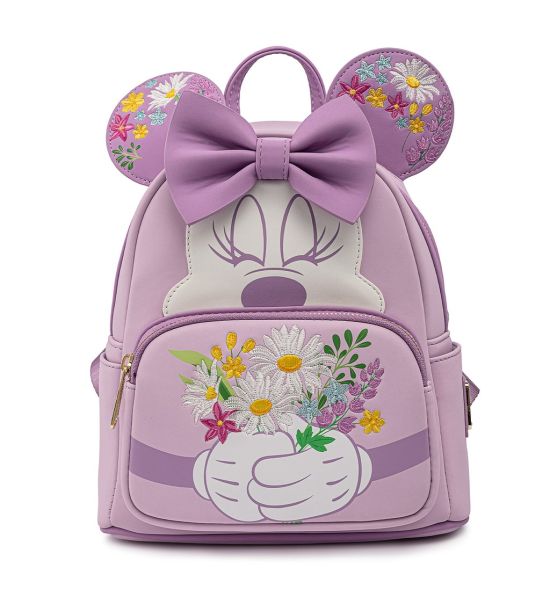 Loungefly Minnie Mouse: Holding Flowers Mini Backpack