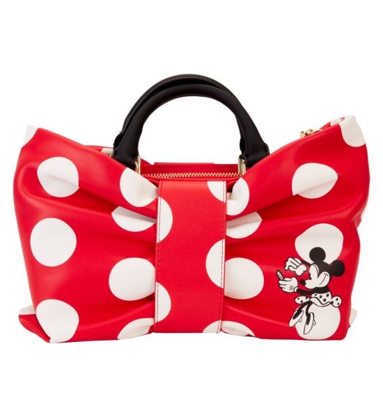 Loungefly Disney: Minnie Rocks The Dots Figural Bow Crossbody Bag