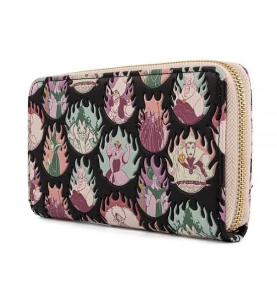 Loungefly Villains: Pastel Flames All Over Print Zip Around Wallet