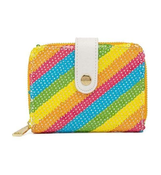 Loungefly Sequin Rainbow Zip Around Purse